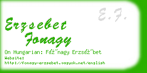 erzsebet fonagy business card